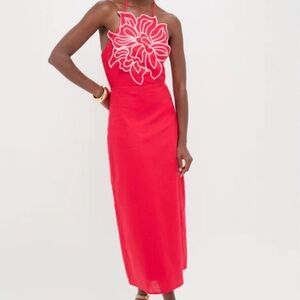 Tuckernuck Red Floral Halter Dress XXS